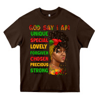 Chocolate Brown god say i am juneteenth afro girl Heavy Core Tee - Artiststas