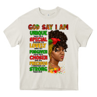 Cream god say i am juneteenth afro girl Heavy Core Tee - Artiststas