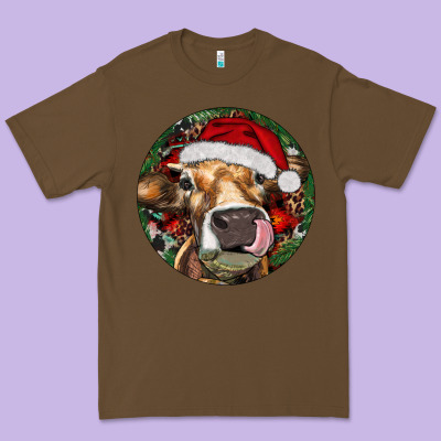 Hereford Cow Christmas Premium Tee Designed By Ranaportraitstore