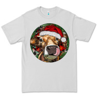 Dove Grey Hereford Cow Christmas Premium Tee - RanaPortraitStore