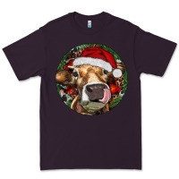 Plum Hereford Cow Christmas Premium Tee - RanaPortraitStore