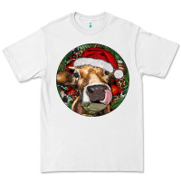 White Hereford Cow Christmas Premium Tee - RanaPortraitStore
