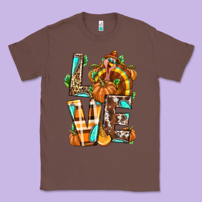Love Turkey Thanksgiving Classic Tee Designed By Texasbilliewilder