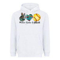 White peace love softball Heavyweight Hoodie - Artiststas
