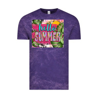 Cloud Purple hello summer with cowhide Vintage Tee - TumblerDesignByShophia