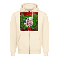 Sandshell christmas holstein Zipper Hoodie - LillyAllenDesigns