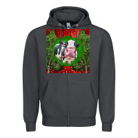 Smoke christmas holstein Zipper Hoodie - LillyAllenDesigns