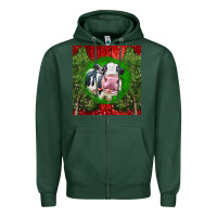 Sports Green christmas holstein Zipper Hoodie - LillyAllenDesigns