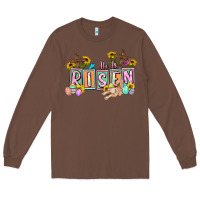Chestnut He is risen Easter  Easter Day Long Sleeve Tee - CowGirlArtShop