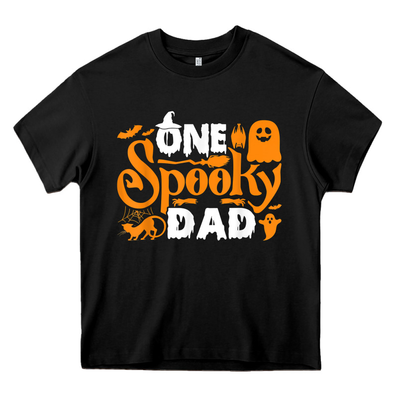 One Spooky Dad Funny Cat Boo Dad Halloween Costume Design T Shirt Heavy Core Tee by minhPixels | Teevron