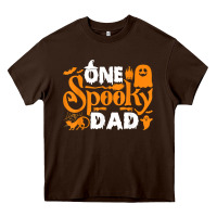 Chocolate Brown one spooky dad funny cat boo dad halloween costume design t shirt Heavy Core Tee - minhPixels