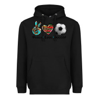 Black peace love soccer Heavyweight Hoodie - Artiststas