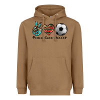 Toasted Coconut peace love soccer Heavyweight Hoodie - Artiststas