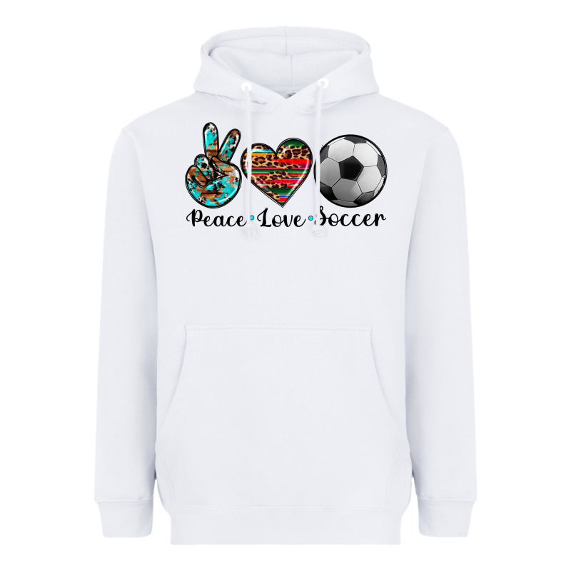 Peace Love Soccer Heavyweight Hoodie by Artiststas | Teevron