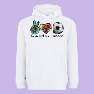 Peace Love Soccer Heavyweight Hoodie Designed By Artiststas