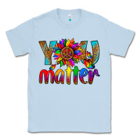 Dusty Blue LGBTQ+ you matter with leopard Classic Tee - NancyCooperArtShop