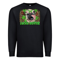 Black lucky heifer with glasses st patricks Premium Sweatshirt - Artiststas