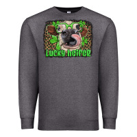 Charcoal Heather lucky heifer with glasses st patricks Premium Sweatshirt - Artiststas