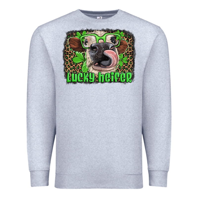 Lucky Heifer With Glasses St Patricks Premium Sweatshirt by Artiststas | Teevron