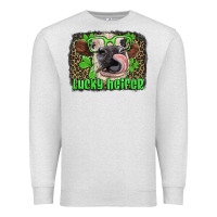 Oatmeal Heather lucky heifer with glasses st patricks Premium Sweatshirt - Artiststas