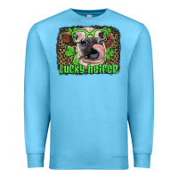 Ocean Blue lucky heifer with glasses st patricks Premium Sweatshirt - Artiststas