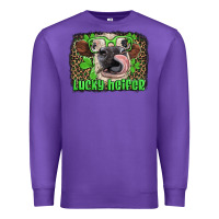 Purple lucky heifer with glasses st patricks Premium Sweatshirt - Artiststas
