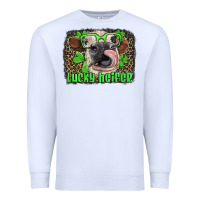 White lucky heifer with glasses st patricks Premium Sweatshirt - Artiststas