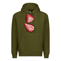 Army Green strawberries 1 Premium Hoodie - BundleAndBundleShop
