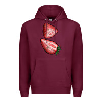 Burgundy strawberries 1 Premium Hoodie - BundleAndBundleShop