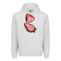 Dove Grey strawberries 1 Premium Hoodie - BundleAndBundleShop