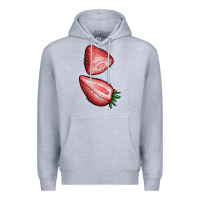 Heather Grey strawberries 1 Premium Hoodie - BundleAndBundleShop