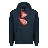 Navy strawberries 1 Premium Hoodie - BundleAndBundleShop