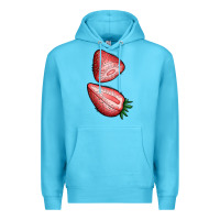 Ocean Blue strawberries 1 Premium Hoodie - BundleAndBundleShop