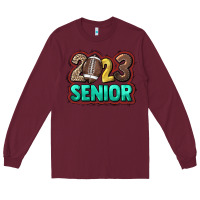 Burgundy 2023 senior football Long Sleeve Tee - HowdyJamesFarm