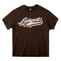 Chocolate Brown I Love Lockport City Usa Retro Vintage Heavy Core Tee - minhPixels