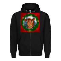 Black christmas red angus calf head Zipper Hoodie - LillyAllenDesigns