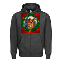 Charcoal Heather christmas red angus calf head Zipper Hoodie - LillyAllenDesigns