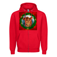Red christmas red angus calf head Zipper Hoodie - LillyAllenDesigns