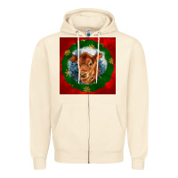 Sandshell christmas red angus calf head Zipper Hoodie - LillyAllenDesigns