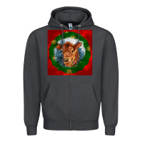 Smoke christmas red angus calf head Zipper Hoodie - LillyAllenDesigns