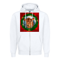 White christmas red angus calf head Zipper Hoodie - LillyAllenDesigns