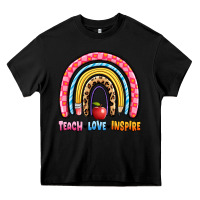 Black teach love inspire rainbow Heavy Core Tee - Artiststas