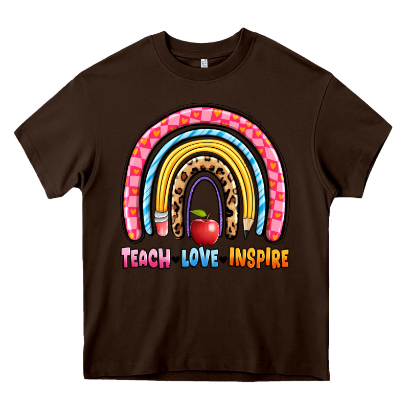 Teach Love Inspire Rainbow Heavy Core Tee by Artiststas | Teevron