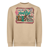 Mushroom Nurse life leopard frame Heavyweight Sweatshirt - LillyAllenDesigns