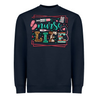 Navy Nurse life leopard frame Heavyweight Sweatshirt - LillyAllenDesigns