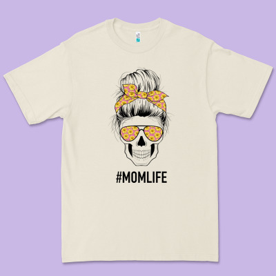 Yellow Flower On Pink Background Mom Skull Premium Tee Designed By Bettercallsaul