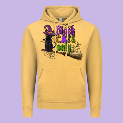 Black Cats Only Vintage Hoodie Designed By Cowgirlartshop