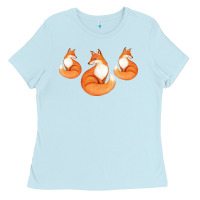 Baby Blue Three Little Foxes IN Fox Family I Gift Ladies Tee - Bettercallsaul