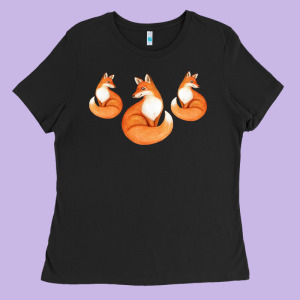 Three Little Foxes In Fox Family I Gift Ladies Tee Designed By Bettercallsaul
