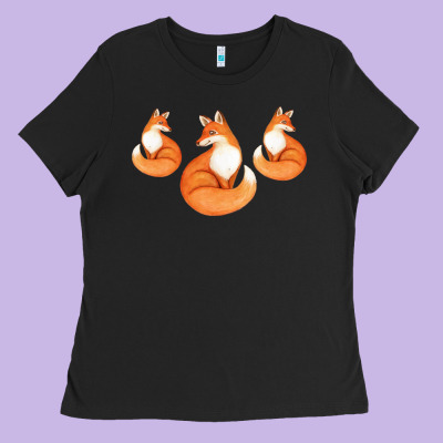 Three Little Foxes In Fox Family I Gift Ladies Tee Designed By Bettercallsaul